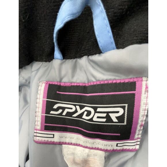 Spyder XT 5000 Ski Jacket Women 8/M Blue Roll Hood Snow Outdoor Performance Coat - Picture 12 of 15